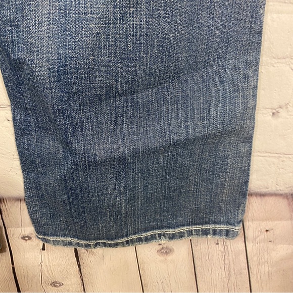 BKE Womens Jeans 34x31.5 Drew Light Blue Distressed Hem Stretch Buckle - Picture 6 of 10